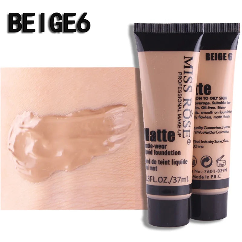 Hot Selling 37ml Waterproof and Moisturizing Matte Makeup Foundation Repair Cream Foundation Concealer Cosmetic Gift for Women