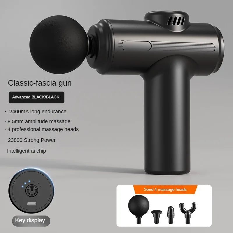 Mini USB Electric Massage Gun Deep Tissue Facial Massgaer 8 Heads Arms Back Leg Muscle Relaxing For Body Back Arm Sport Fitness