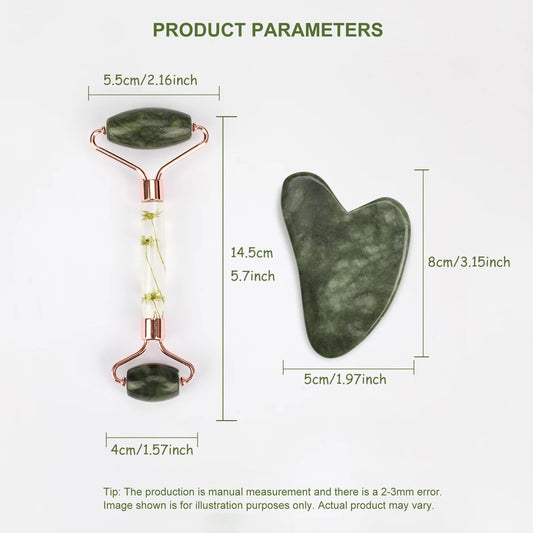 Gua Sha&Jade Roller Set Natural Jade Massager Face Neck Body Care Beauty Skin Care Tools Facial Slim Lift Scraping Relax Tools