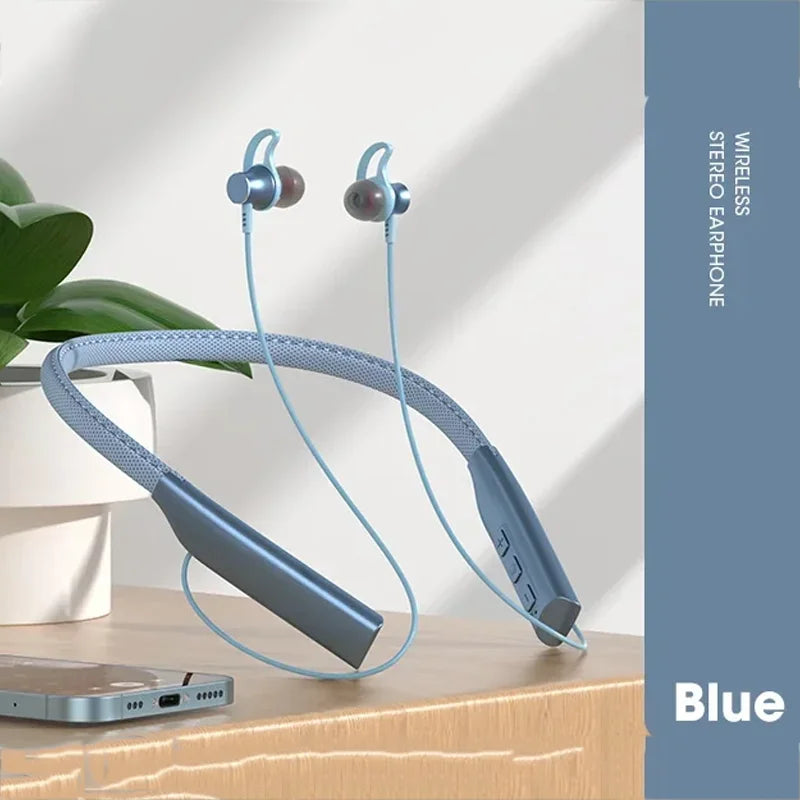 Bluetooth 5.0 Neckband In Ear Headphones IPX5 Sports Wireless Earphones Hifi Stereo Bass Earbuds with SD/TF Card Mode