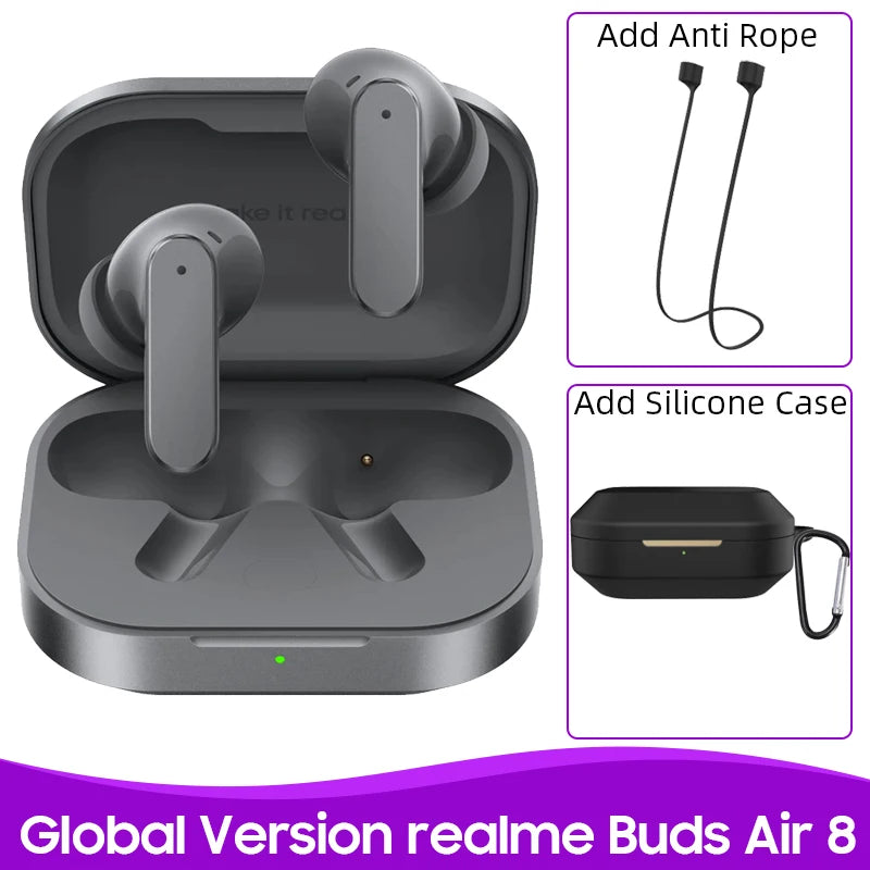 realme Buds Air 8 55dB Ultra Depth Noise Cancellation Global Version True Wireless Earphone Bluetooth 5.4 Earbuds LHDC 5.0 IP55