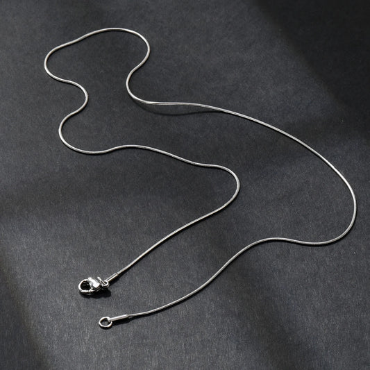 LUXUSTEEL 1pcs 1mm Golden Plated Snake Chains Necklaces No Fade Basic Jewelry Stainless Steel Necklace For Pendants DIY Choker