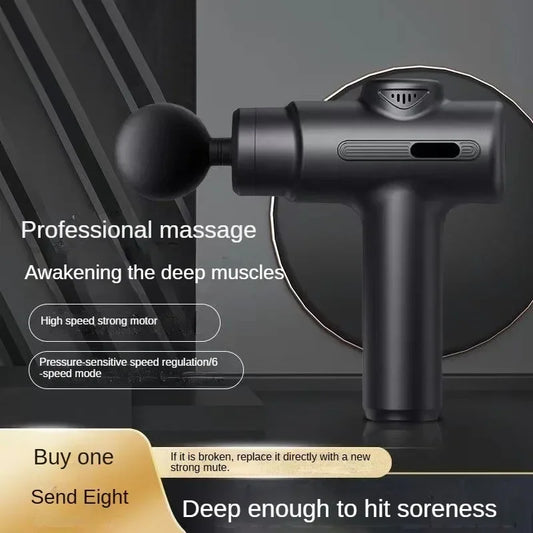Mini USB Electric Massage Gun Deep Tissue Facial Massgaer 8 Heads Arms Back Leg Muscle Relaxing For Body Back Arm Sport Fitness