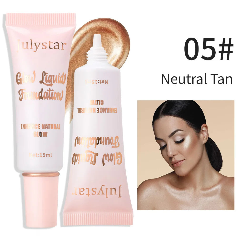 2 in 1 Liquid Foundation with Concealer and Highlighter Natural Full Coverage Long Lasting Hydrating Makeup with Luminous Finish