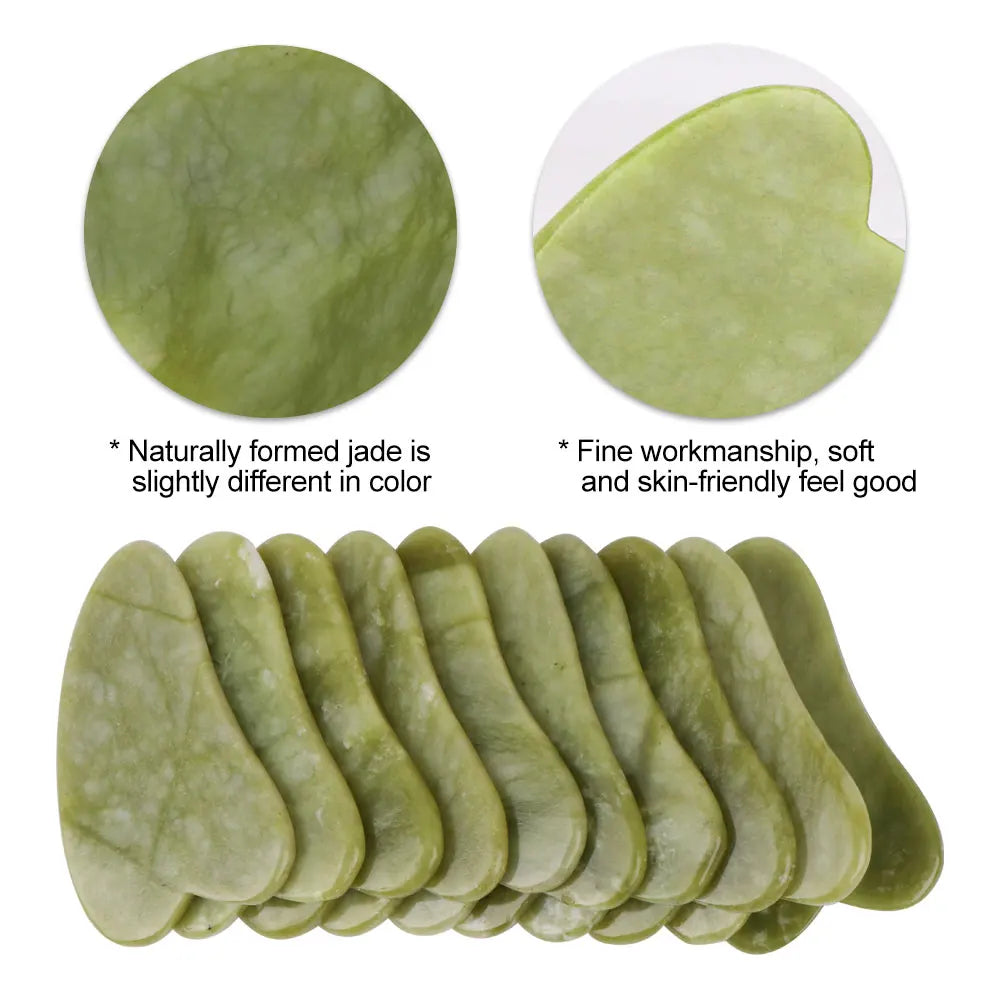 Natural Rose Jade Roller Face Massage Gua Sha Board Crystal Stone Jade Massager Body Facial Eye Scraping Acupuncture Face Lift