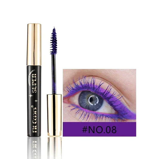Color Mascara 14 Thick Curl Waterproof Non-smudding Natural Long Lasting Blue White Green Pink Black Eye Makeup