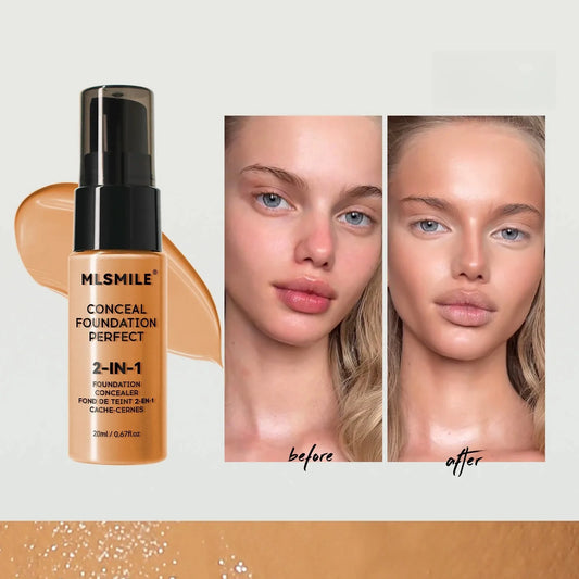 Long-lasting Foundation Oil Control Full Coverage Foundation Cream Transfer Proof and Concealing Liquid Matte Finish Daily Use