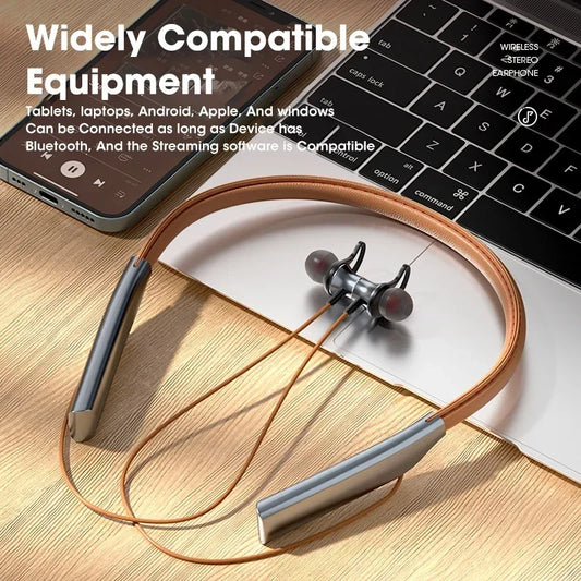 Bluetooth 5.0 Neckband In Ear Headphones IPX5 Sports Wireless Earphones Hifi Stereo Bass Earbuds with SD/TF Card Mode