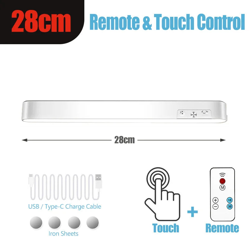 Eye-care Table Lamp LED Light Bar 48/28cm Rechargeable Wirless Desk Reading Lamp USB Night Light For Bedside Kitchen Cabinet