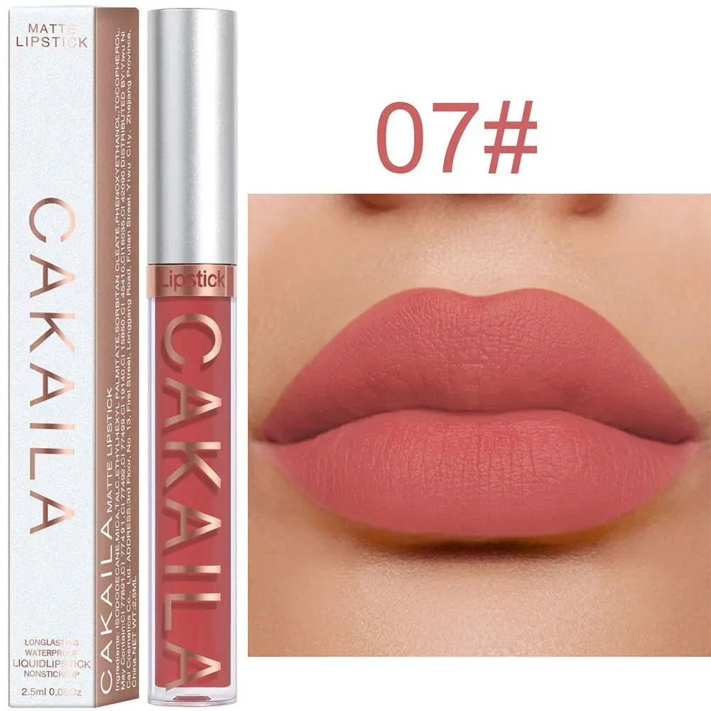 CAKAILA Nude Liquid Lipstick Set Velvet Matte Lip Gloss Sexy Red Lipstick Nude Women Long Lasting Waterproof Lipstick Cosmetic