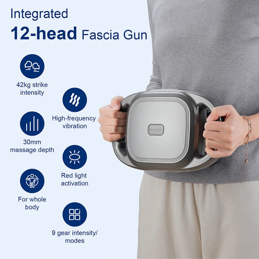 12-Head Fascia Gun High-Frequency Vibration Body Massage Gun Back and Waist Massager Neck Shoulder Massager Muscle masajeador