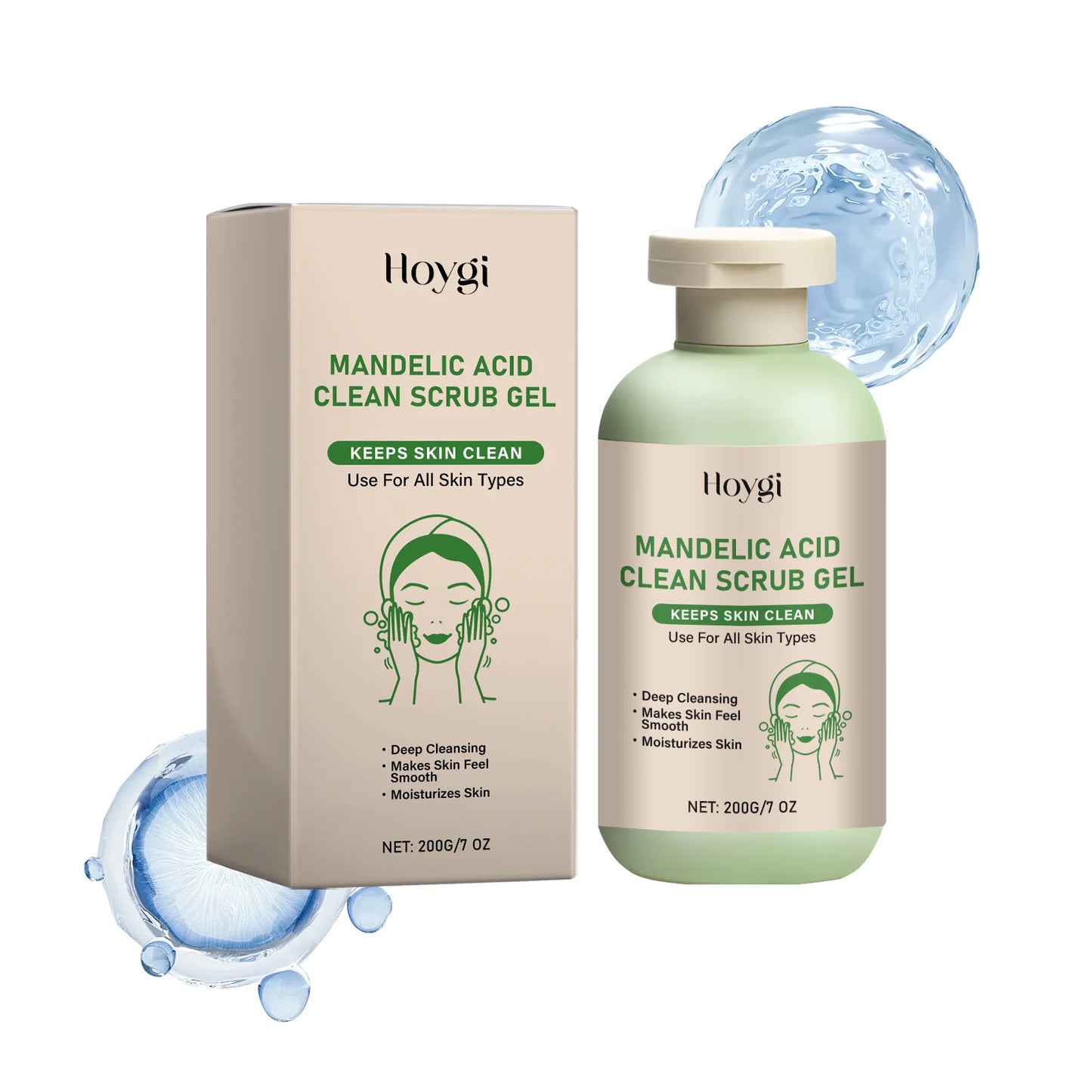 Mandelic Acid Body Scrub Gel Gentle Cleansing Pores Exfoliating Dead Skin Remover Smoothing Reduce Dryness Deep Cleansing Scrub