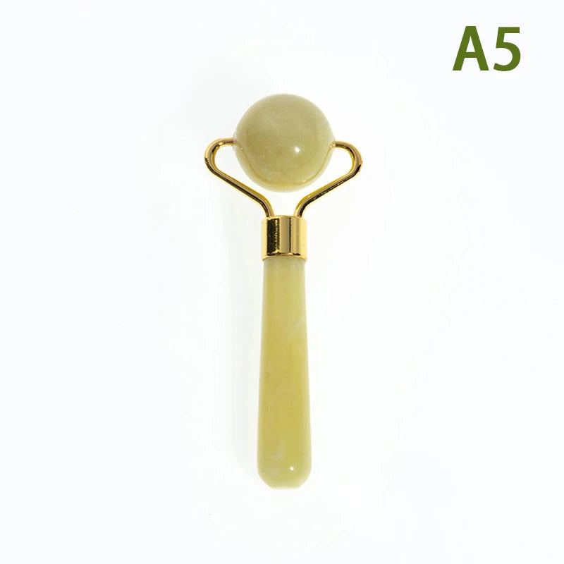 1pc Natural Jade Massager Round Ball Roller Manual Facial Gua Sha Skin Care Eye Beauty Lifting Wrinkle Remover Massage Scraper