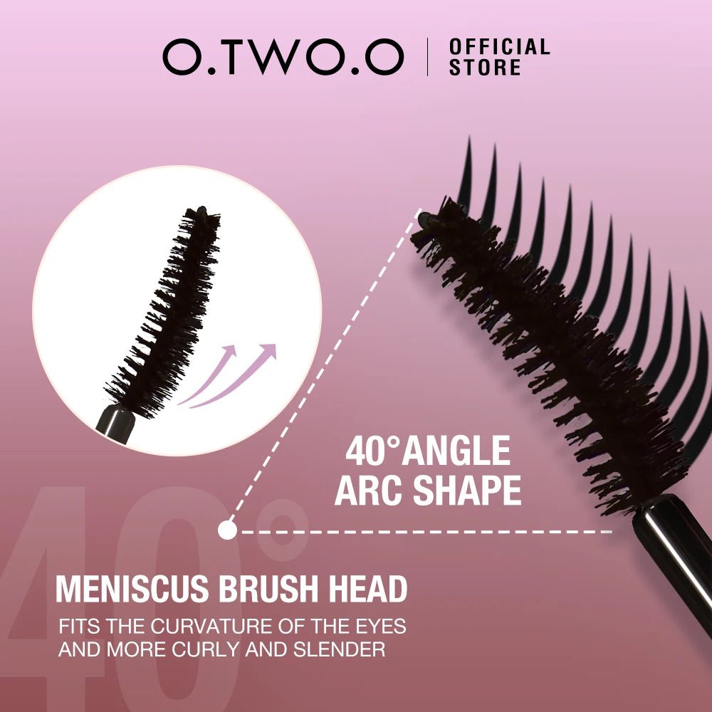 O.TWO.O Black Mascara 3D Silk Fiber Waterproof Long-lasting Extension Volume Lengthen Curling Oversize Volume Mascara Eye Makeup