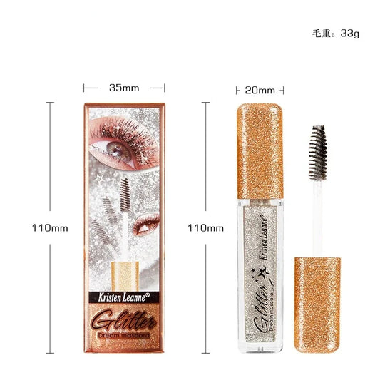 Silver Diamond Glitter Mascara Fast Dry Eyelashes Curls Extension Make-Up Waterproof Long-lasting Lengthens Eye Lash Mascara