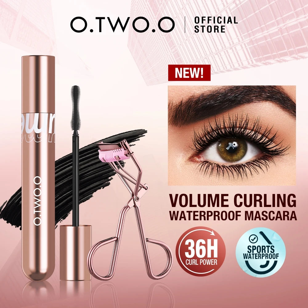 O.TWO.O 4D Mascara Black Lengthening Volume Silky Eyelash Extension Smudge-proof Curling Eye Cosmetic 36Hours Waterproof Mascara