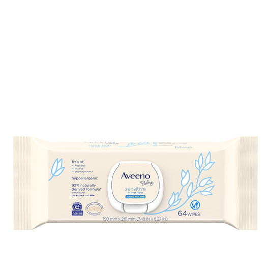 AVEENO Baby Sensitive All Over Wipes Paraben- & Fragrance-Free 64 ea