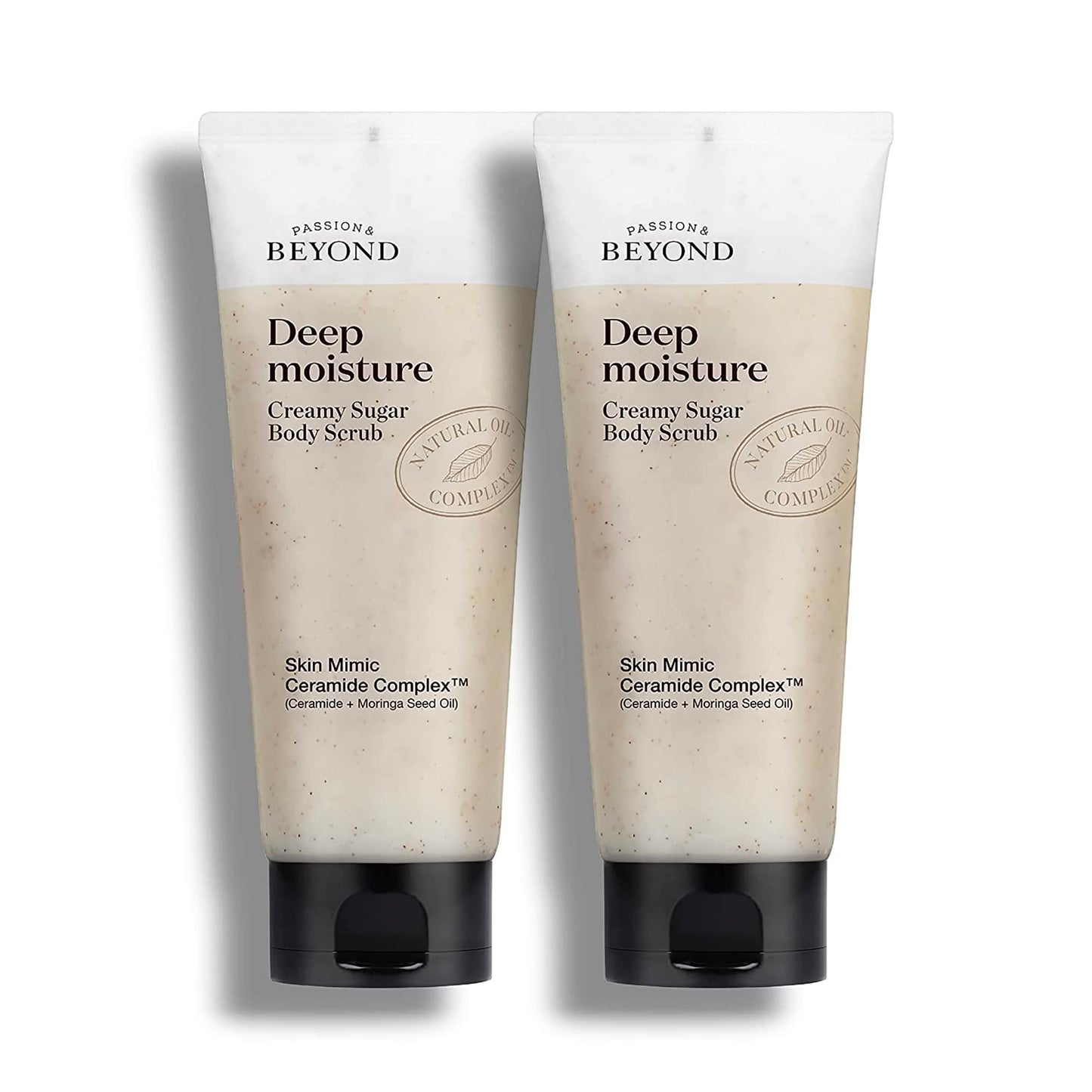 BEYOND Deep Moisture Creamy Sugar Body Scrub 1+1 with Ceramide & Moringa Oil - Hydrating Body Exfoliator for Dry Sensitive Skin - Korean Skin Care - Body Gift Set (260 g/8.79 fl oz*2)
