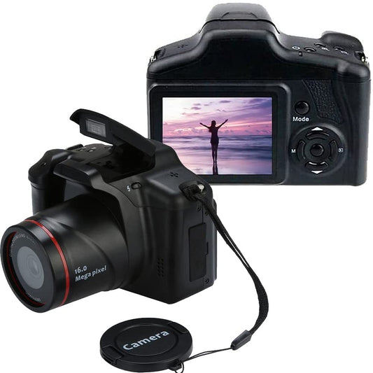 Acuvar Digital Camera 16 Megapixel Photo Camera Mini Digital SLR Camera CMOS Sensor 2.4“ TFT LCD Compact Camera 16X Digital Zoom Video Camera for Children Adults Beginners Black