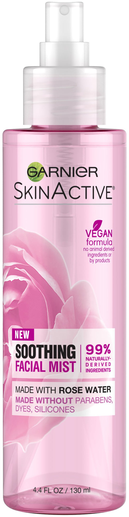 Garnier SkinActive Facial Mist Spray with Rose Water 4.4 Fl Oz (130mL) 1 Count (Packaging May Vary)