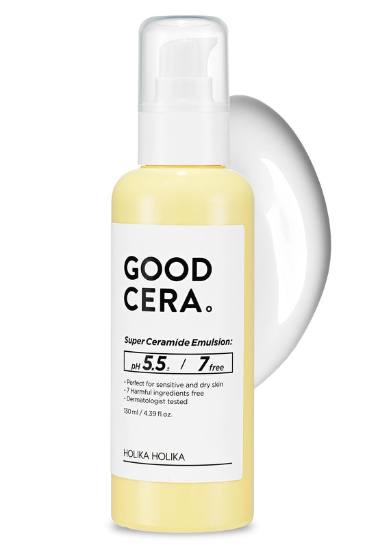 HOLIKA HOLIKA Good Cera Super Ceramide Emulsion | Daily Face Moisturizer for Dry Skin | Korean Moisturizer for Face Lotion for Dry Skin Ceramide Cream | Ceramide Moisturizer Face Cream (4.39 Fl. Oz.)