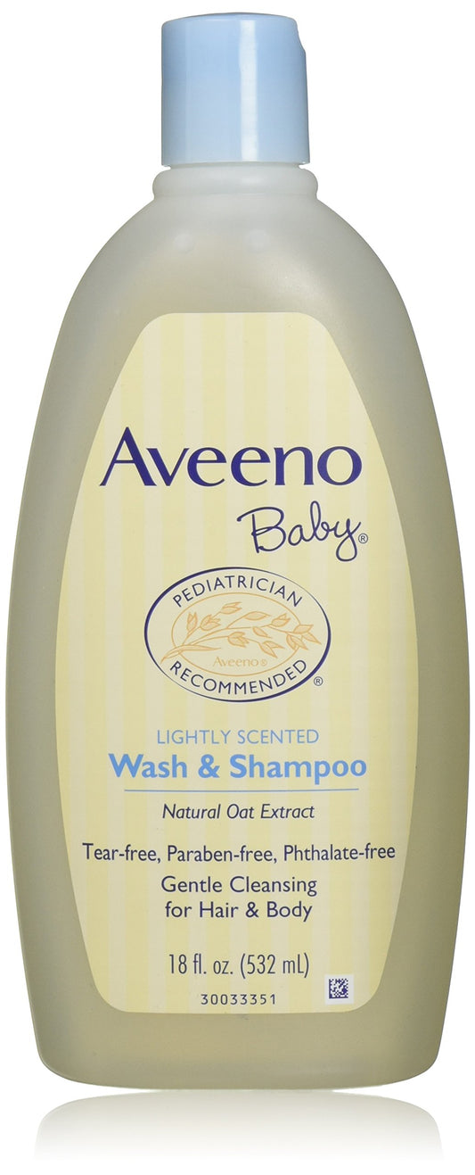 Aveeno Baby Wash & Shampoo Lightly Scented 8 Ounce (Pack of 1)