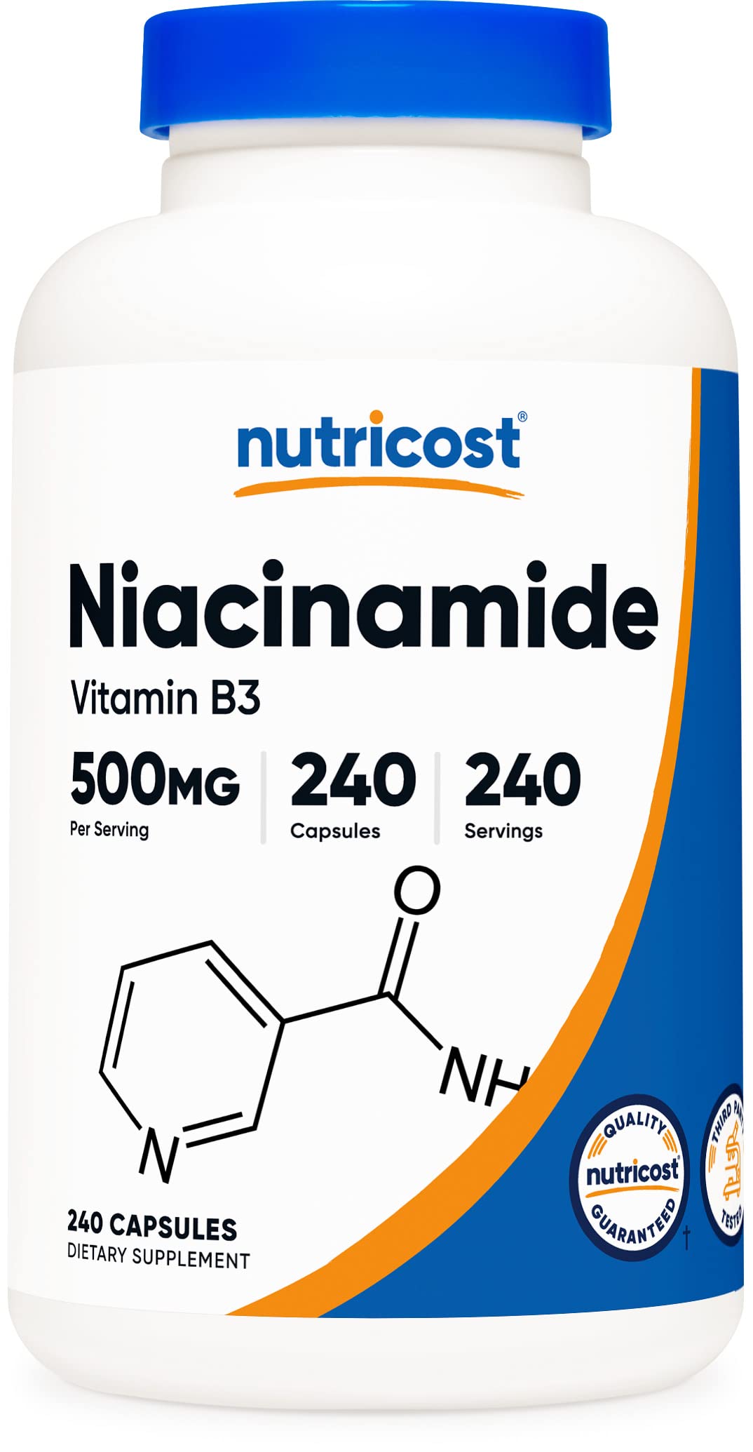 Nutricost Niacinamide (Vitamin B3) 500mg 240 Capsules - Non-GMO Gluten Free Flush Free Vitamin B3