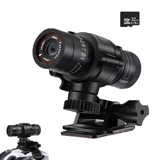 Fonykadpt Bicycle Motorbike Helmet Camera HD 1080P Sports Action Camera Motorcycle Helmet Camera Waterproof Bike Video Camera for Outdoor Wilderness (TF32G)