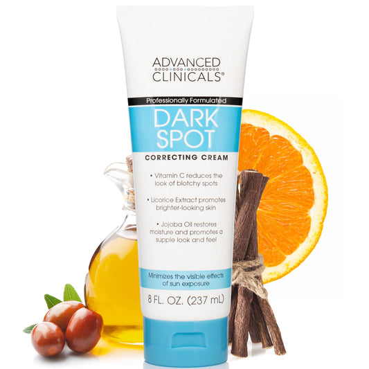 Advanced Clinicals Dark Spot Vitamin C Cream For Face Hand & Body Lotion Anti Aging Therapeutic Skin Care Moisturizer Lotion Reduces Appearance Of Age Spots Blotchy Skin & Wrinkles Large 8 Fl Oz