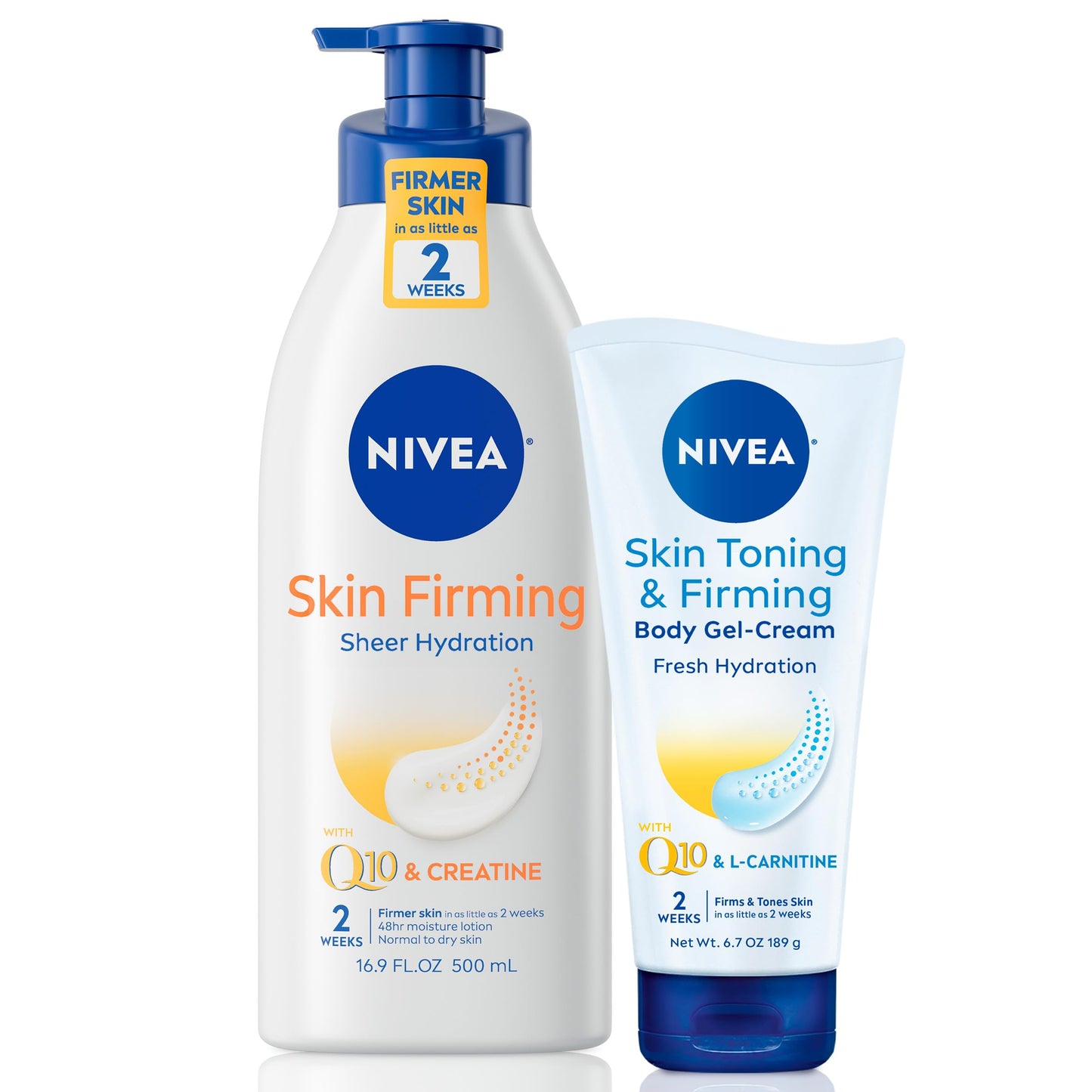 Nivea Skin Firming Variety Pack - Includes Skin Firming Lotion 16.9 Ounce Lotion + 6.7 Ounce Gel Cream