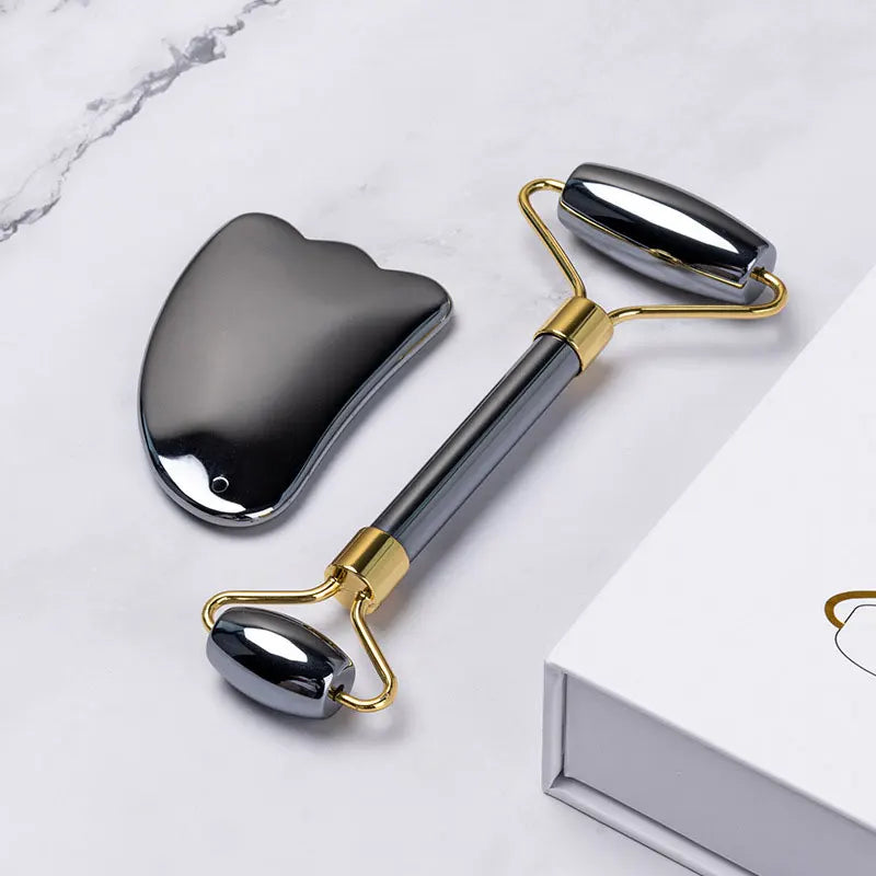 Terahertz Face Gua Sha Jade Roller Massager Natural Stone Gouache Scraper Guasha Board Facial Body Back Skin Care Massage Tools