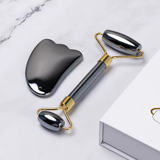 Terahertz Face Gua Sha Jade Roller Massager Natural Stone Gouache Scraper Guasha Board Facial Body Back Skin Care Massage Tools