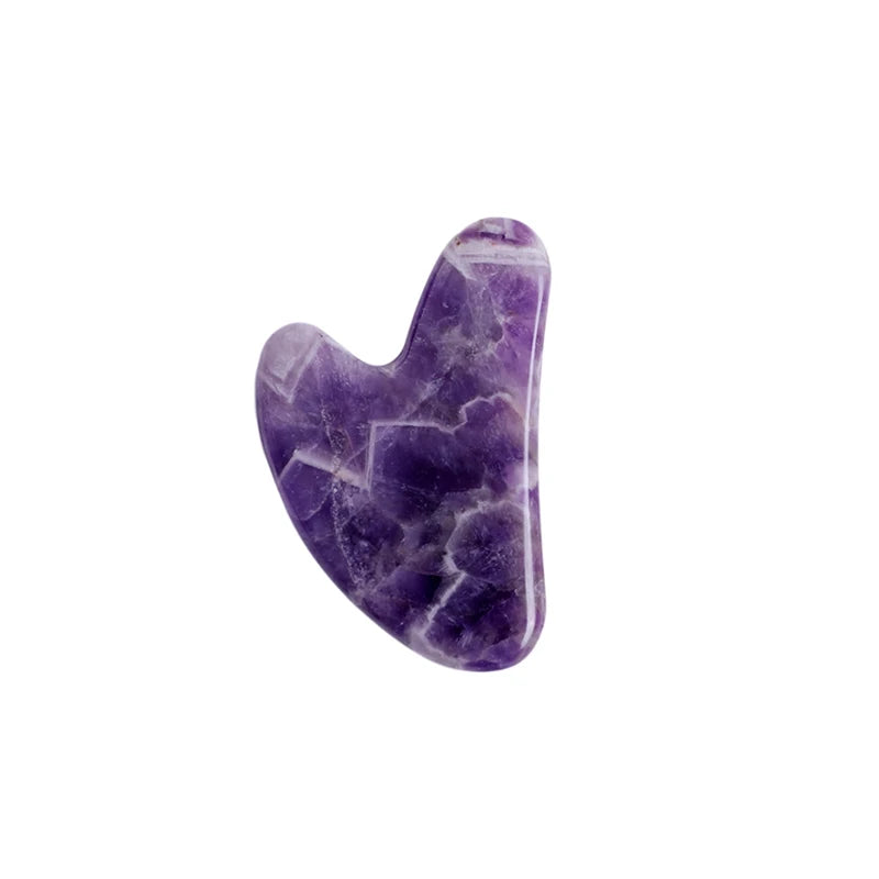 Natural Amethyst Jade Roller Gua Sha Face Massager Scraping Stone Facial Lifting Skin Care Massage Beauty Tools