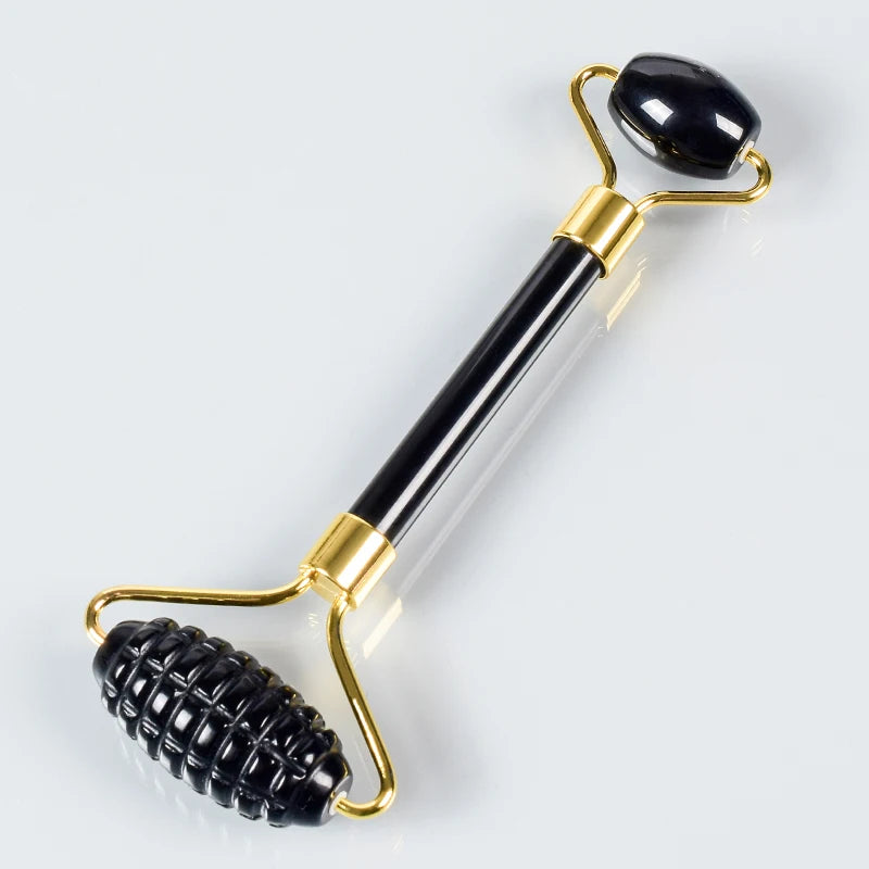 Wholesale Acupuncture Massager Sawtooth Jade Roller Face Care Massage Tool Natural Rose Quartz Stone Gua Sha Health Neck Relax
