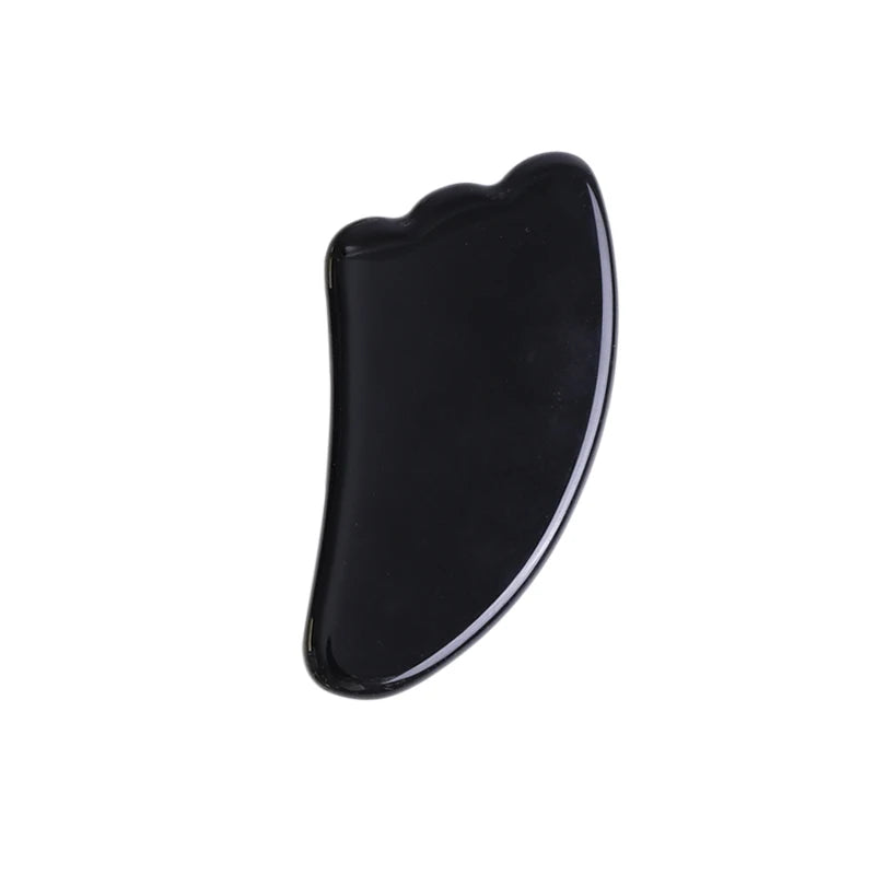 Obsidian Jade Face Massage Roller Gouache Scraper Natural Gouache Stone Facial Roller Massager Gua Sha Scraper Face Massage Tool