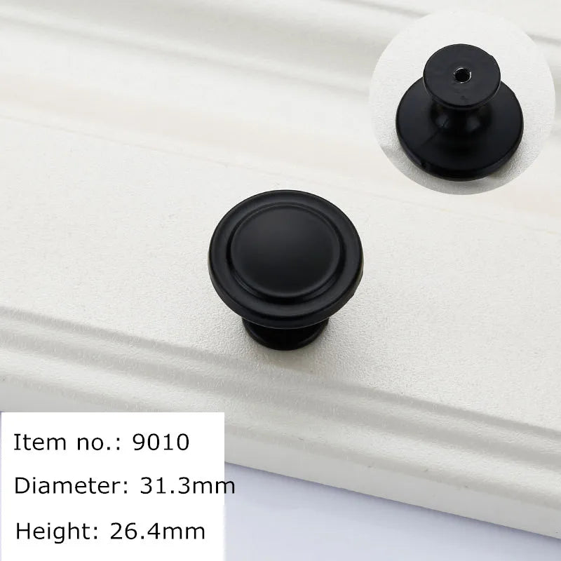 Black Handles for Furniture Cabinet Knobs and Kitchen Drawer Pulls Cupboard  Aluminium Alloy