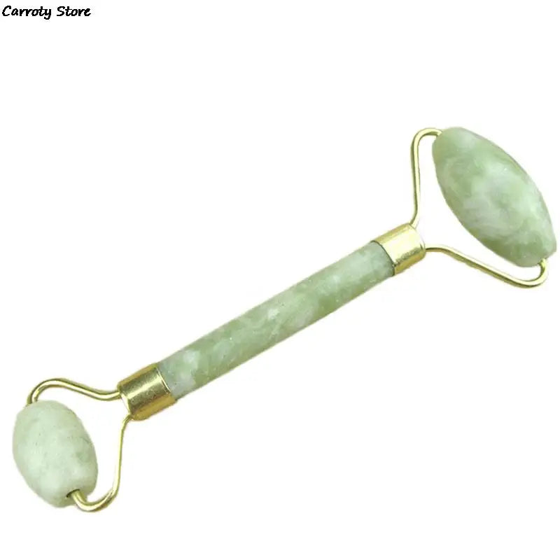 2 In 1 Green Roller And Gua Sha Tools Set By Natural Jade Scraper Massager With Stones For Face Neck Back And Jawline Hand Tools