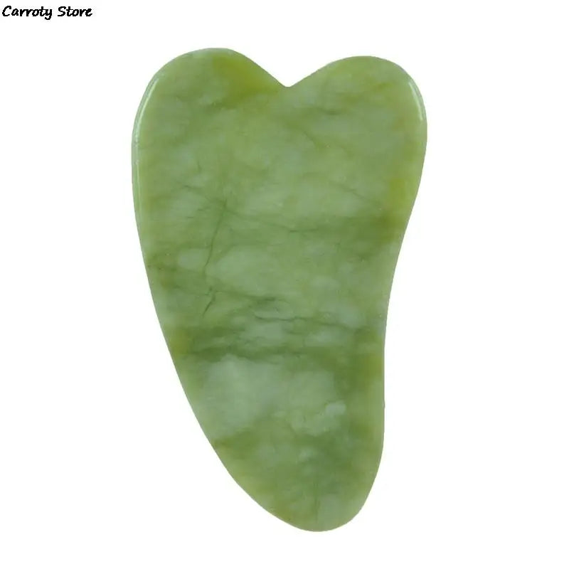 2 In 1 Green Roller And Gua Sha Tools Set By Natural Jade Scraper Massager With Stones For Face Neck Back And Jawline Hand Tools
