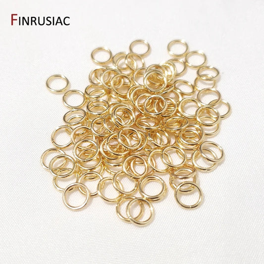 16 Sizes Of DIY Connecting Rings For Jewelry Making Supplies,14k Real Gold Plated Brass Metal Material Open Jump Ring Wholesale