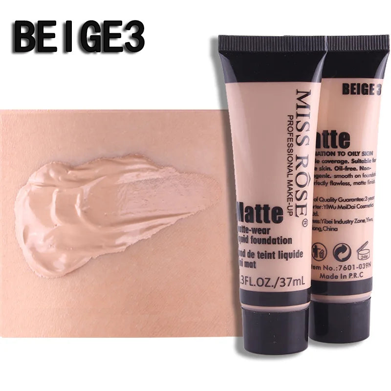 Hot Selling 37ml Waterproof and Moisturizing Matte Makeup Foundation Repair Cream Foundation Concealer Cosmetic Gift for Women