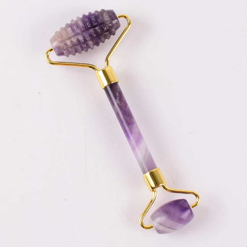 Wholesale Acupuncture Massager Sawtooth Jade Roller Face Care Massage Tool Natural Rose Quartz Stone Gua Sha Health Neck Relax