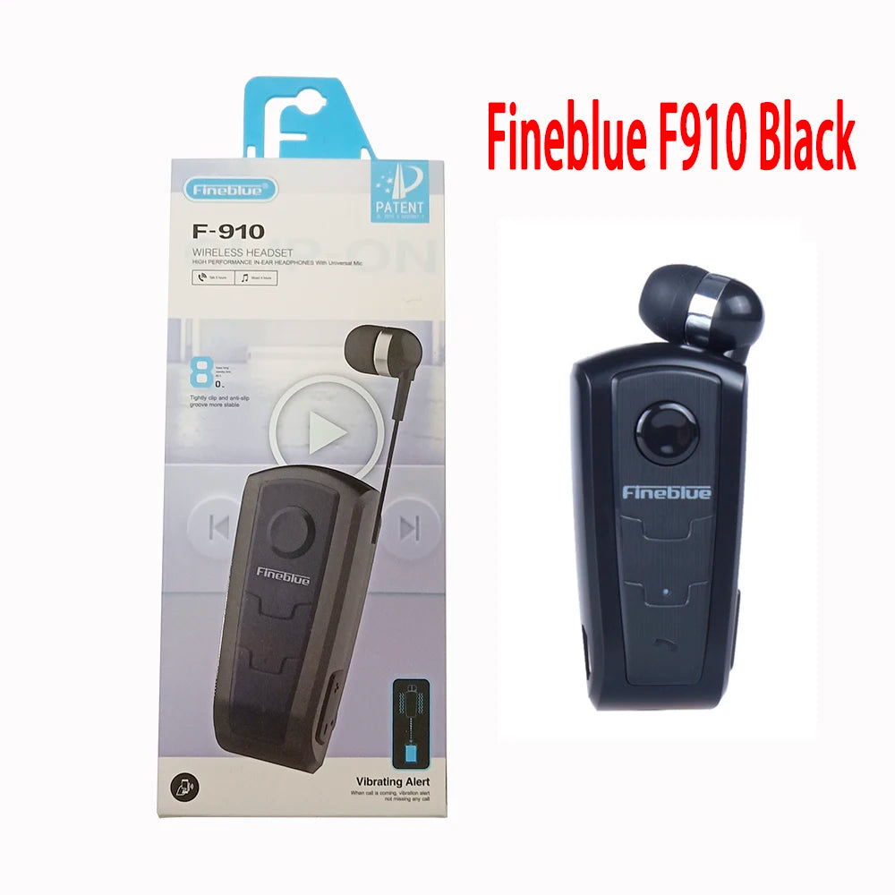 Fineblue Bluetooth F910 Portable Business Fashion Wireless Bluetooth 5.0 Earphone Headset In-Ear 10 Hours Calls Time