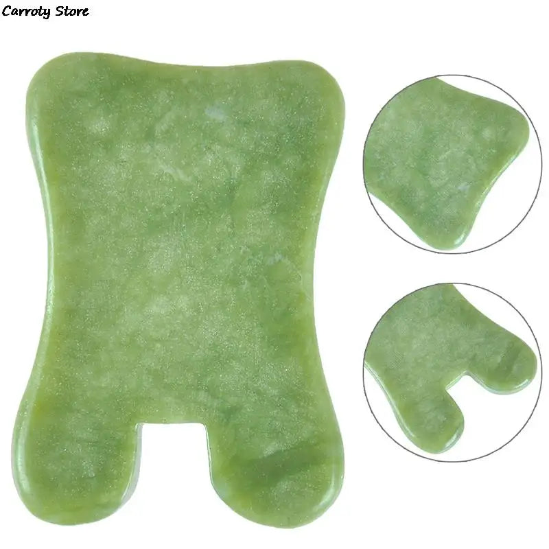 2 In 1 Green Roller And Gua Sha Tools Set By Natural Jade Scraper Massager With Stones For Face Neck Back And Jawline Hand Tools