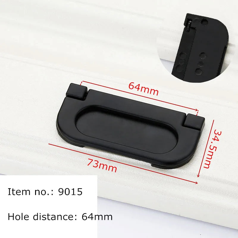 Black Handles for Furniture Cabinet Knobs and Kitchen Drawer Pulls Cupboard  Aluminium Alloy