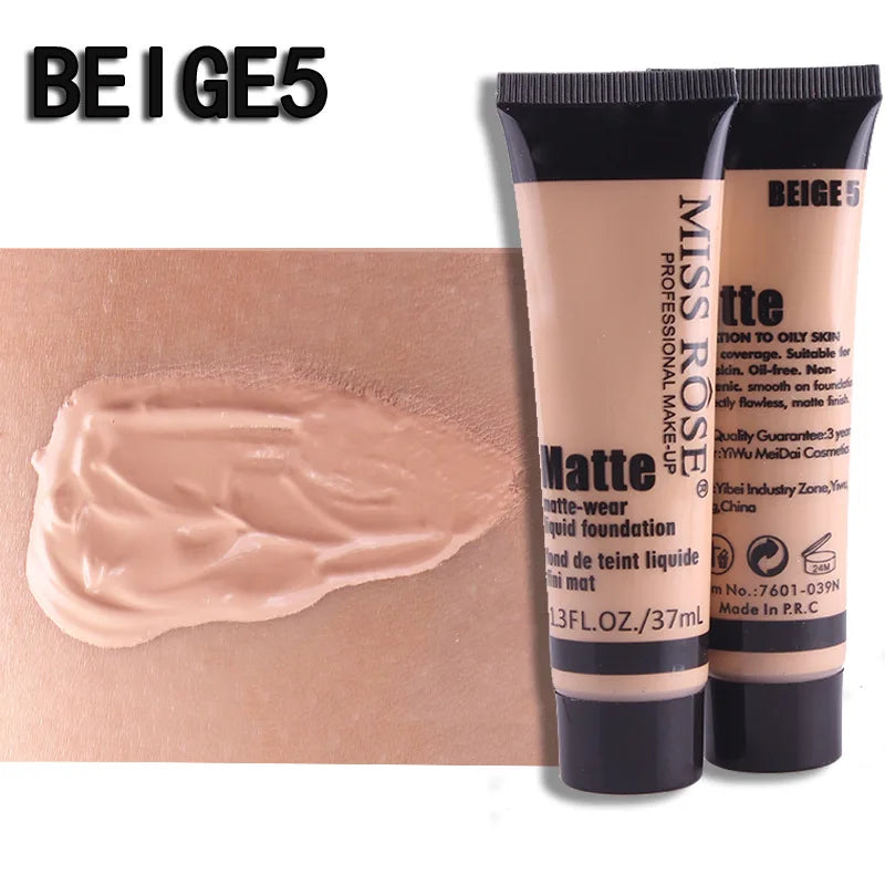 Hot Selling 37ml Waterproof and Moisturizing Matte Makeup Foundation Repair Cream Foundation Concealer Cosmetic Gift for Women