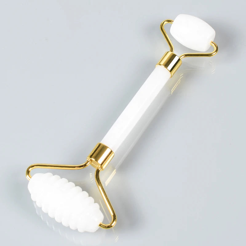 Wholesale Acupuncture Massager Sawtooth Jade Roller Face Care Massage Tool Natural Rose Quartz Stone Gua Sha Health Neck Relax