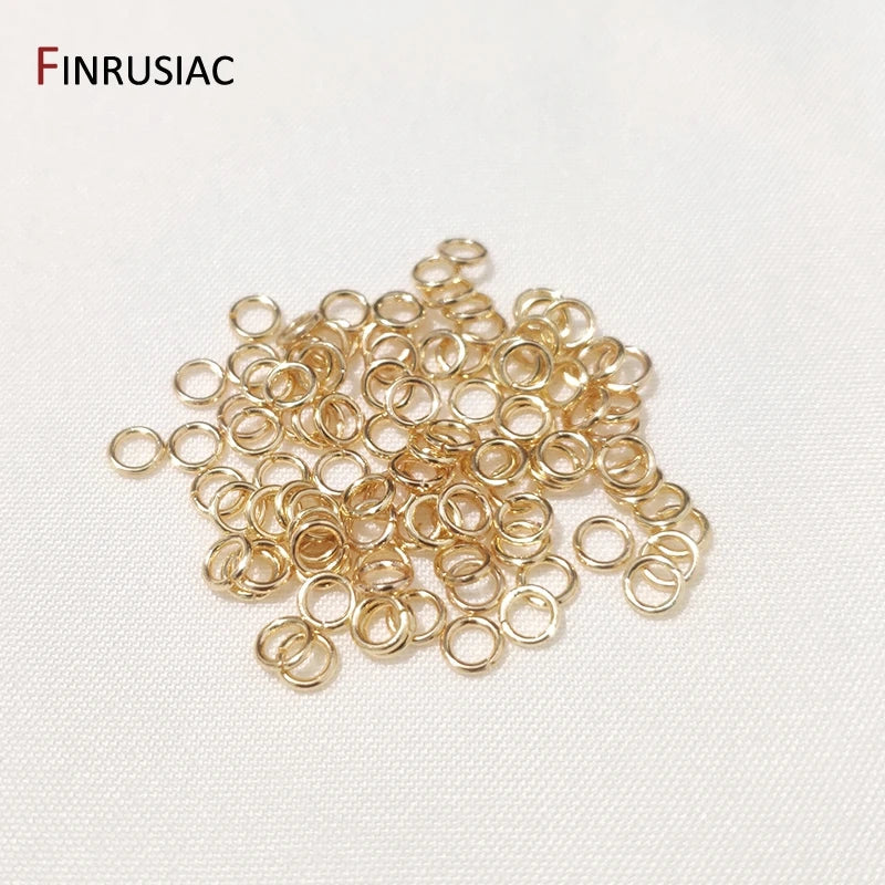 16 Sizes Of DIY Connecting Rings For Jewelry Making Supplies,14k Real Gold Plated Brass Metal Material Open Jump Ring Wholesale