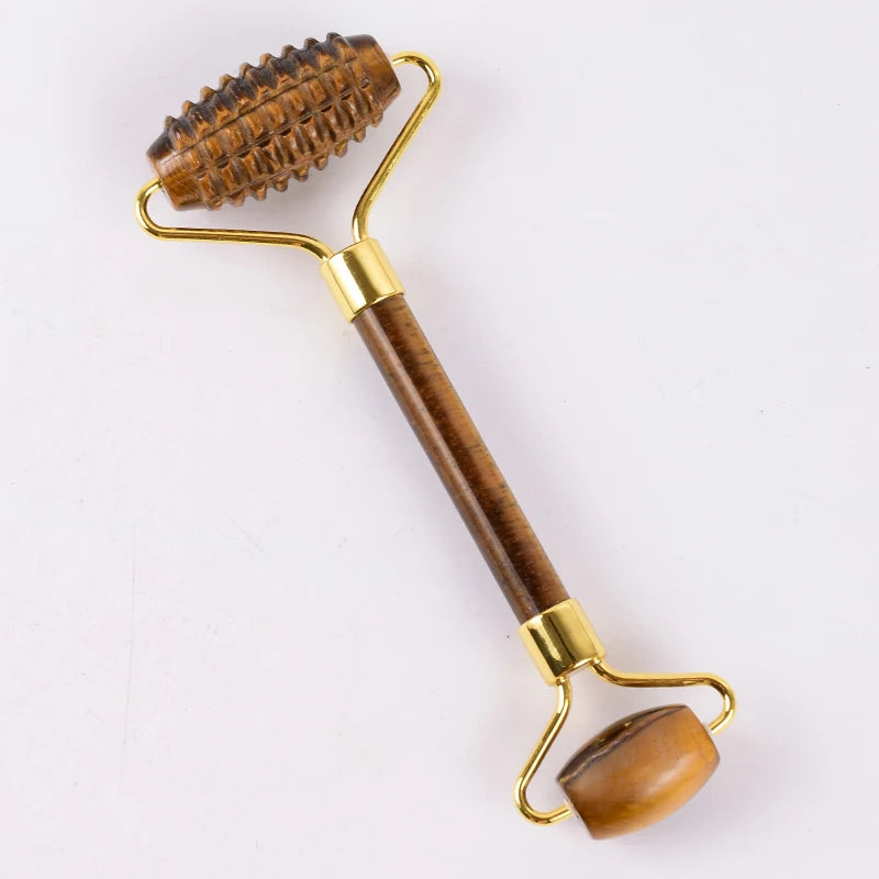 Wholesale Acupuncture Massager Sawtooth Jade Roller Face Care Massage Tool Natural Rose Quartz Stone Gua Sha Health Neck Relax