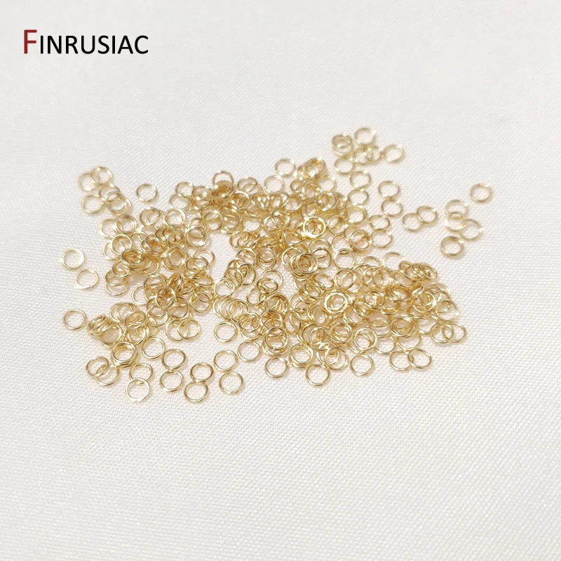 16 Sizes Of DIY Connecting Rings For Jewelry Making Supplies,14k Real Gold Plated Brass Metal Material Open Jump Ring Wholesale