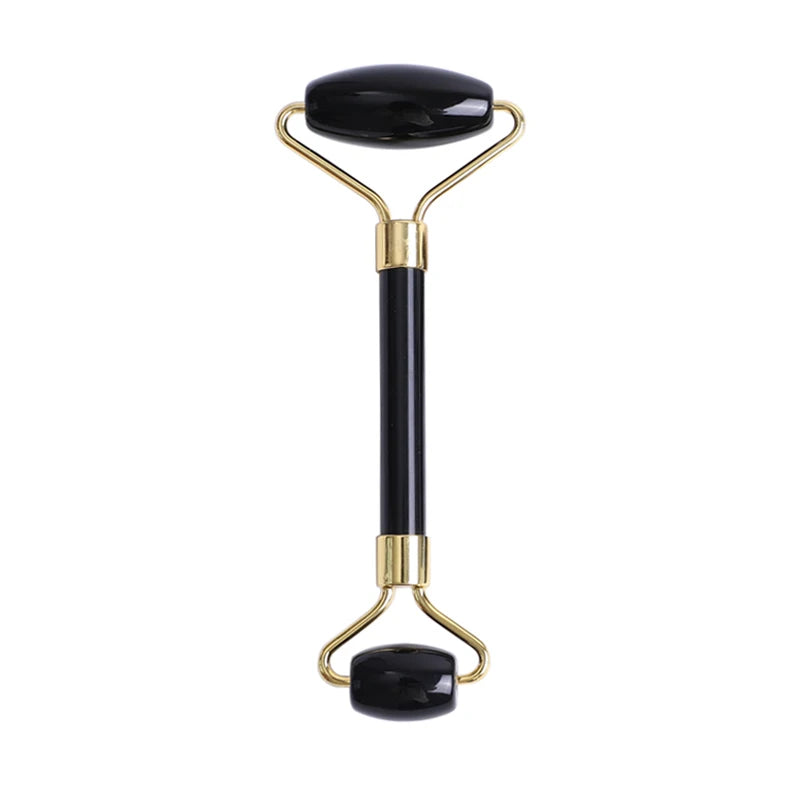 Obsidian Face Massage Roller Gouache Scraper Guasha Massage Tool Gouache Stone Facial Jade Roller Massager Face Scraper Set